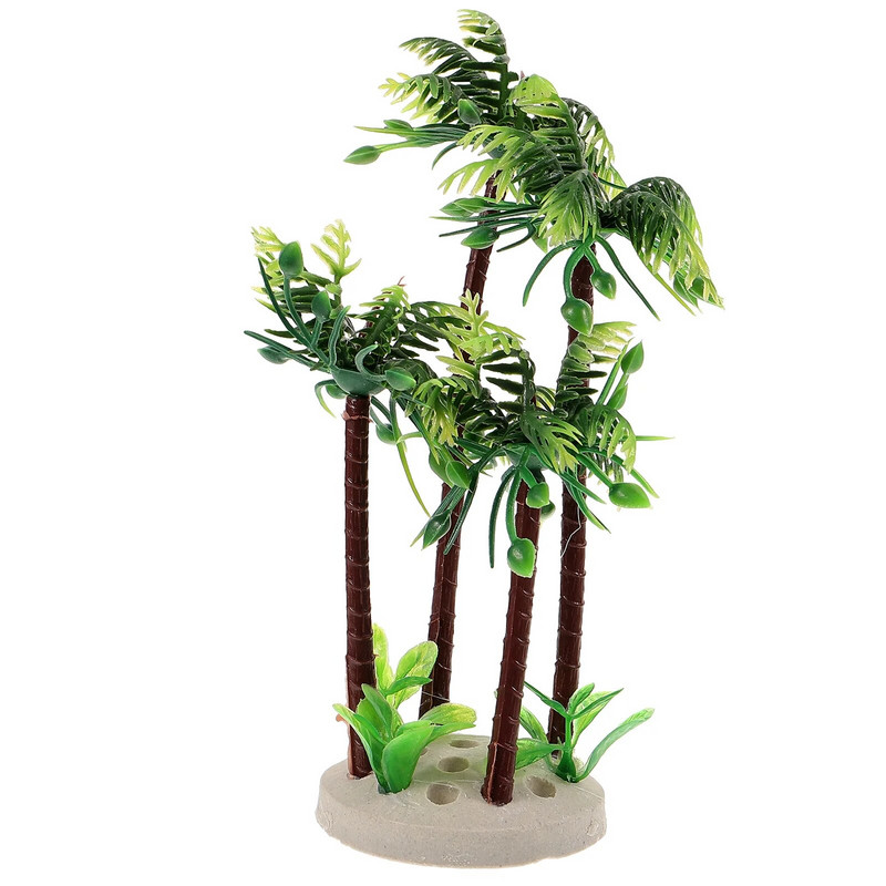 Dekoracije zdjelica za ribe Ukrasi palme Ukrasi spremnika Biljke Biljke za akvarij Plastika