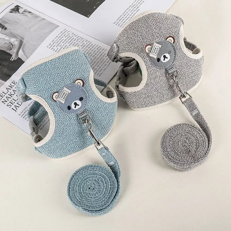 Crtani Medvjed Psi Mačke Dodaci Mali srednji psi Uže Prsni remen Lanac za pse Uže za vuču