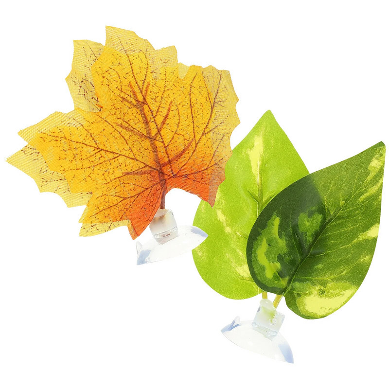 Vėžlių rezervuaras Betta lovos augalo dekoras akvariumo priedai plastikinių lapų hamakas, skirtas