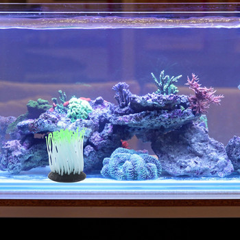 Светеща анемона, растение, статуя на аквариум, флуоресцентен декоративен аквариум със силикагел, изкуствен за на тъмно