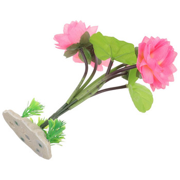 Προσομοίωση Lotus Στολίδια Ρεαλιστική Διακόσμηση Δεξαμενής Ψαριών Ενυδρείου Μικρά τεχνητά οικιακά φυτά
