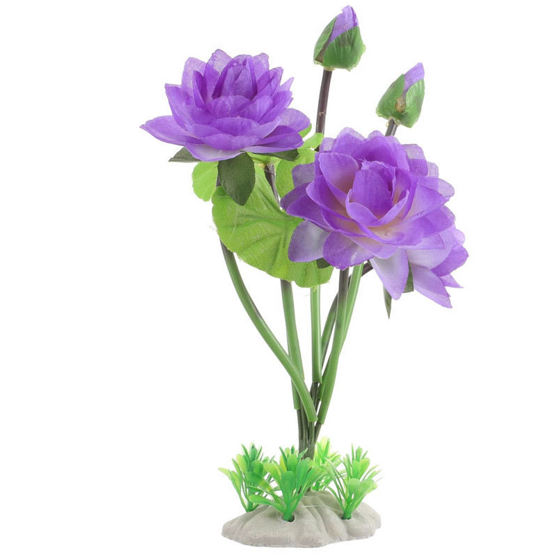 Imituoti lotoso papuošalai Realistiški akvariumo akvariumo papuošimai Buitiniai maži dirbtiniai augalai