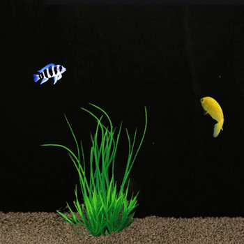 Зелени изкуствени аквариумни растения Реалистични пластмасови 13 см симулация на водни зелени растения Водни плевели Орнамент Аквариум
