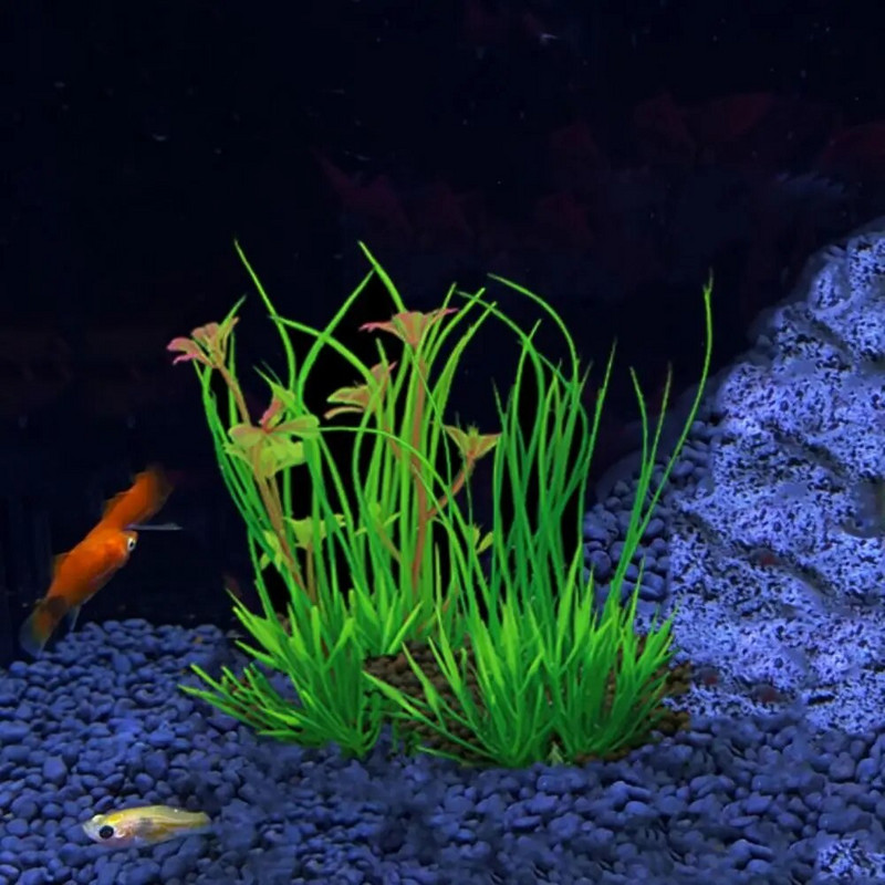 Zelene umjetne akvarijske biljke, realistične plastične 13 cm simulacija vodenih zelenih biljaka, vodenih korova, ukrasni akvarij