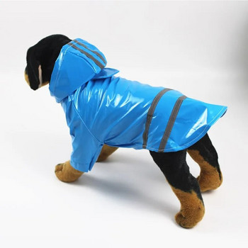 Ρούχα για σκύλους με κουκούλα Αδιάβροχα αντανακλαστικά λωρίδα για σκύλους αδιάβροχα μπουφάν Αδιάβροχα μπουφάν για εξωτερικούς χώρους Αναπνεύσιμα ρούχα για κουτάβια Αδιάβροχο