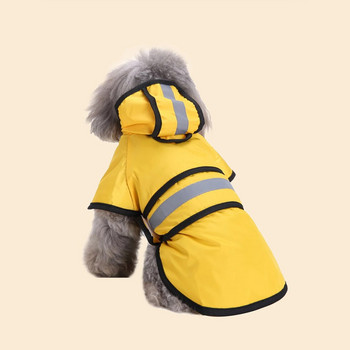 Водоустойчив дъждобран за голямо куче Регулируемо водоустойчиво облекло за домашни любимци Леко яке за дъжд Пончо Качулки със светлоотразителна лента