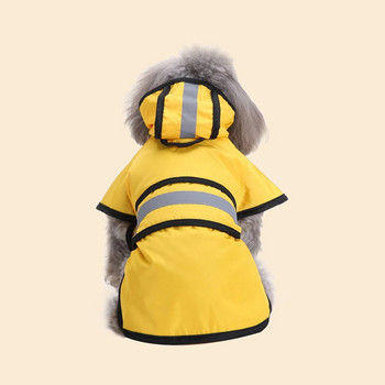 Μεγάλο αδιάβροχο αδιάβροχο για σκύλους, ρυθμιζόμενο αδιάβροχα ρούχα για κατοικίδια Ελαφρύ μπουφάν βροχής Poncho Hoodies με αντανακλαστική ταινία