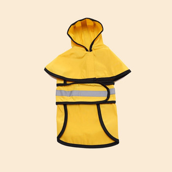 Μεγάλο αδιάβροχο αδιάβροχο για σκύλους, ρυθμιζόμενο αδιάβροχα ρούχα για κατοικίδια Ελαφρύ μπουφάν βροχής Poncho Hoodies με αντανακλαστική ταινία