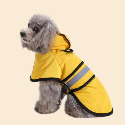 Pelernă de ploaie impermeabilă pentru câini de talie mare Îmbrăcăminte reglabilă pentru animale de companie Jachetă de ploaie ușoară Hanorace poncho cu benzi reflectorizante