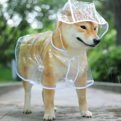 Skaidrus naminių gyvūnėlių lietpaltis lietaus striukė, vandeniui atsparus paltas, skirtas Samll vidutiniams šunims Teddy Shiba šunų pončo drabužiai vaikščioti gyvūnams lauke