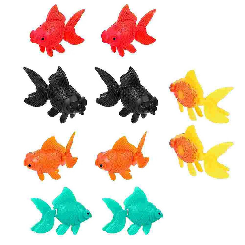 10 vnt. Ryškus dirbtinės auksinės žuvelės ornamentas žuvies rezervuaro kraštovaizdžio žuvies dekoras