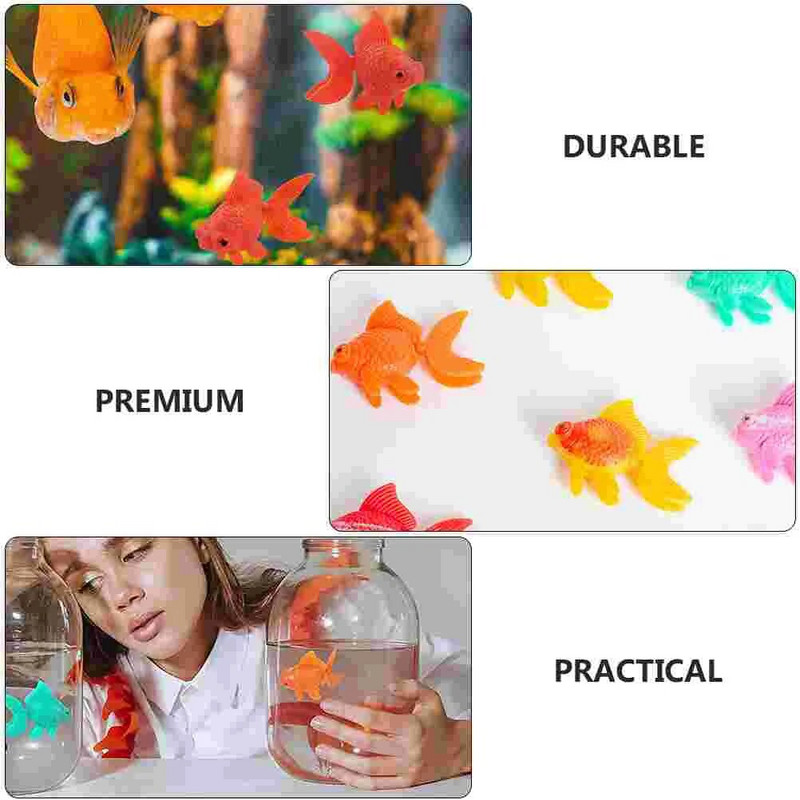 10 vnt. Ryškus dirbtinės auksinės žuvelės ornamentas žuvies rezervuaro kraštovaizdžio žuvies dekoras