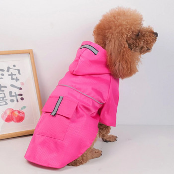 Мрежесто дишащо дъждобран за малки кучета, отразяващи издръжливи дрехи за домашни любимци за кучета с джоб на качулка Дъждобран за малки кучета