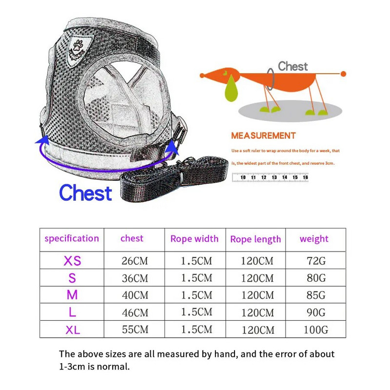 Šviesą atspindintys šunų diržai su pavadėliu, reguliuojamu petnešėlių naminių gyvūnėlių petnešėlių liemenė mažam ir vidutiniam šuniui Minkštas lauke kvėpuojantis šuniuko krūtinės dirželis