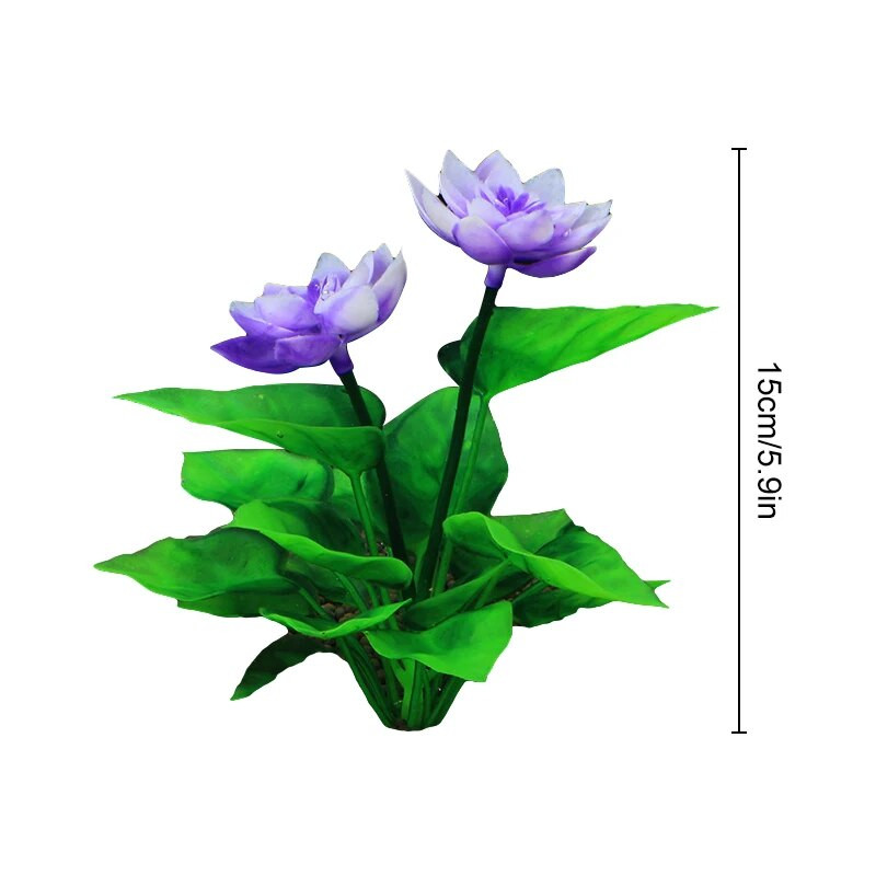 Akvárium Umelé rastliny Lotus Dekorácia Akvárium Terénne úpravy Vodná tráva Ozdoby Vodné simulované kvety Rastliny Dodávky