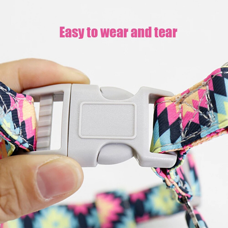 Reguliuojamas nailoninis šunų diržų pavadėlio rinkinys, atspausdintas šuniuko liemenės vaikščiojimo treniruoklio pavadėlis mažiems ir vidutiniams šunims Chihuahua Perros