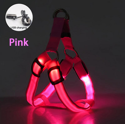 Reguliuojamas LED diržas šunims, USB įkraunamas, mirksintis naktinis saugos diržas, netraukiamas antkakliai, skirti mažiems ir vidutiniams šunims augintiniams Arnes Perro