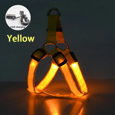 Reguliuojamas LED diržas šunims, USB įkraunamas, mirksintis naktinis saugos diržas, netraukiamas antkakliai, skirti mažiems ir vidutiniams šunims augintiniams Arnes Perro