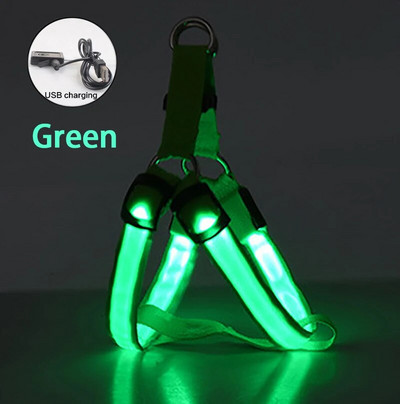 Reguliuojamas LED diržas šunims, USB įkraunamas, mirksintis naktinis saugos diržas, netraukiamas antkakliai, skirti mažiems ir vidutiniams šunims augintiniams Arnes Perro