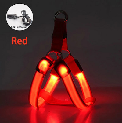 Reguliuojamas LED diržas šunims, USB įkraunamas, mirksintis naktinis saugos diržas, netraukiamas antkakliai, skirti mažiems ir vidutiniams šunims augintiniams Arnes Perro