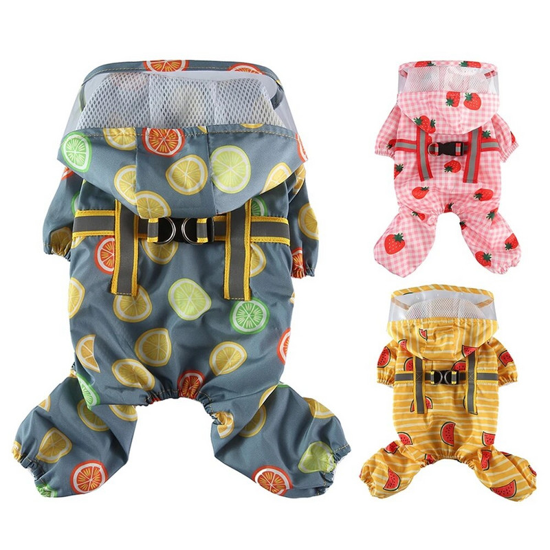 Kisállat Esőkabát Kutyaruházat Macska Négy láb Gyümölcsminta Vízálló ruházat Kutyák Kicsi Chihuahua Nyári Sárga Légáteresztő lány Mopsz