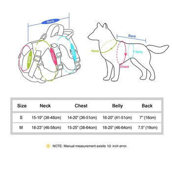 Водоустойчив колан за кучета Дишаща мрежеста подплатена отразяваща найлонова жилетка за кучета Малки средни колани за кучета с оглавници за питбул туризъм