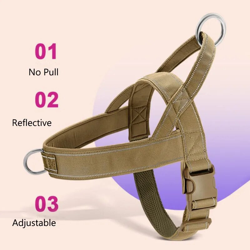 Didelių šunų diržai kariniai mokymai be traukimo naminių šunų diržų liemenės atspindintys taktiniai diržai vidutinio dydžio šunims, buldogai