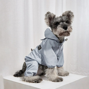 Дъждобран за кучета Водоустойчив комбинезон за домашни любимци Светлоотразителни дрехи за кученца за малки и средни кучета Дъждобран с качулка Чихуахуа Йоркшир