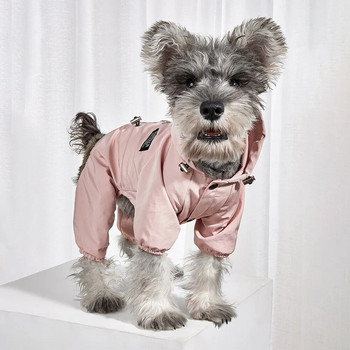 Дъждобран за кучета Водоустойчив комбинезон за домашни любимци Светлоотразителни дрехи за кученца за малки и средни кучета Дъждобран с качулка Чихуахуа Йоркшир