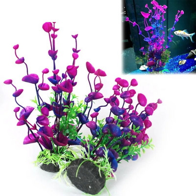 Floare violetă Plantă artificială din plastic falsă Planta artificială de acvariu Accesorii pentru rezervor de pește Ornament de decorare Planta subacvatică