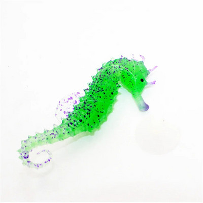 Helendav merihobu akvaariumi ornament, helendav pimedas maastikukujundus, silikoonist merihobune helendav akvaariumi kaunistus hipokampus