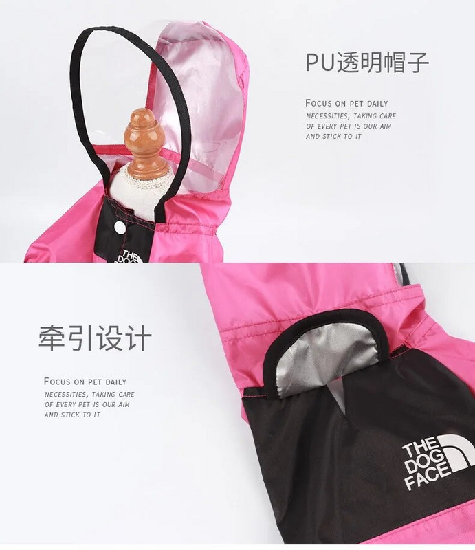 Drabužiai augintiniams, šunų lietpaltis visam sezonui, keturių kojų paltas, permatomi PU vandeniui atsparūs drabužiai