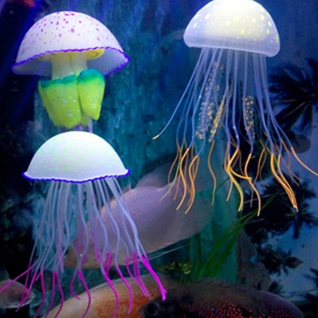 Аквариум за аквариумни рибки Симулира декорация на медузи Озеленяване Малък мек поплавък Светещ ярък многоцветен за домашен декор