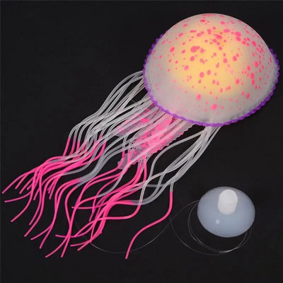 Az akváriumi akvárium szimulálja a medúza tereprendezési dekorációt, kicsi, puha úszó, fényes, élénk, többszínű otthoni dekorációhoz