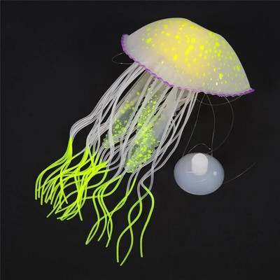 Az akváriumi akvárium szimulálja a medúza tereprendezési dekorációt, kicsi, puha úszó, fényes, élénk, többszínű otthoni dekorációhoz