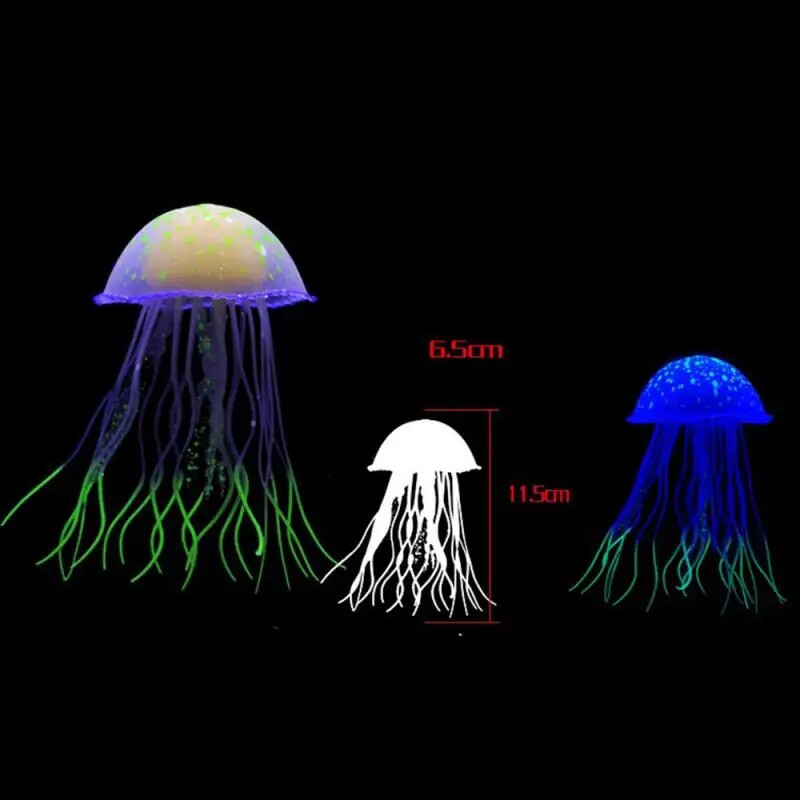 Az akváriumi akvárium szimulálja a medúza tereprendezési dekorációt, kicsi, puha úszó, fényes, élénk, többszínű otthoni dekorációhoz