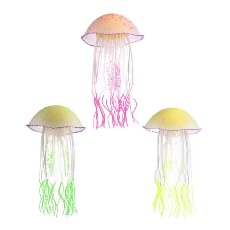 Az akváriumi akvárium szimulálja a medúza tereprendezési dekorációt, kicsi, puha úszó, fényes, élénk, többszínű otthoni dekorációhoz