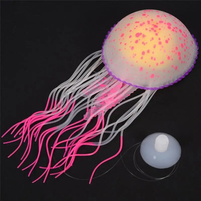 Az akváriumi akvárium szimulálja a medúza tereprendezési dekorációt, kicsi, puha úszó, fényes, élénk, többszínű otthoni dekorációhoz