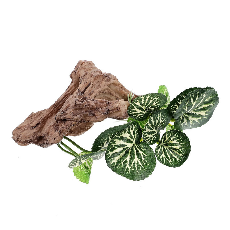 Akvariumo kamieno augalo ornamentas Dirbtinis kamieno urvo papuošalas žuvies rezervuaro slėptuvės dekoras žuvims