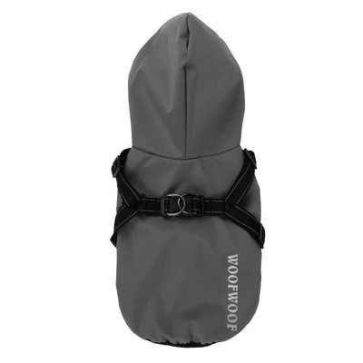 Šviesą atspindinti keturkojė vienspalvė striukė naminiams gyvūnėliams, lietpaltis su gobtuvu, šuniukų drabužiai, maži ir vidutiniai šunys, viršutiniai drabužiai katėms