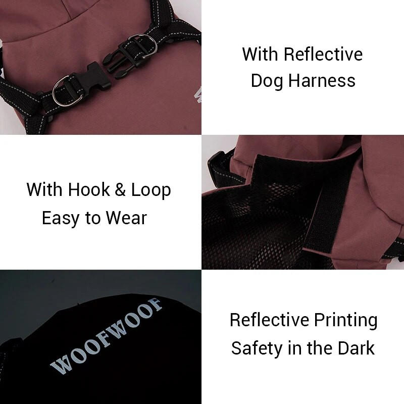 Šviesą atspindinti keturkojė vienspalvė striukė naminiams gyvūnėliams, lietpaltis su gobtuvu, šuniukų drabužiai, maži ir vidutiniai šunys, viršutiniai drabužiai katėms