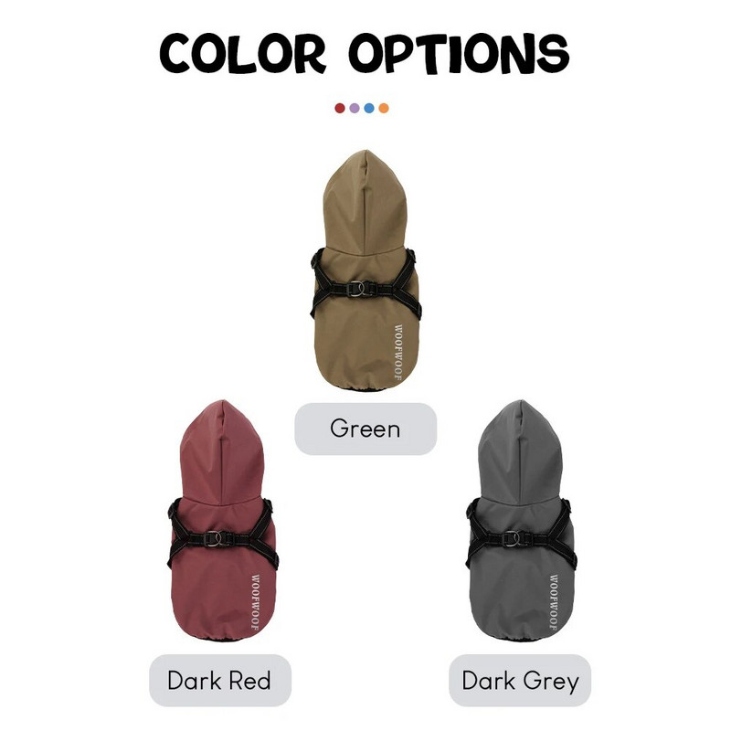 Šviesą atspindinti keturkojė vienspalvė striukė naminiams gyvūnėliams, lietpaltis su gobtuvu, šuniukų drabužiai, maži ir vidutiniai šunys, viršutiniai drabužiai katėms