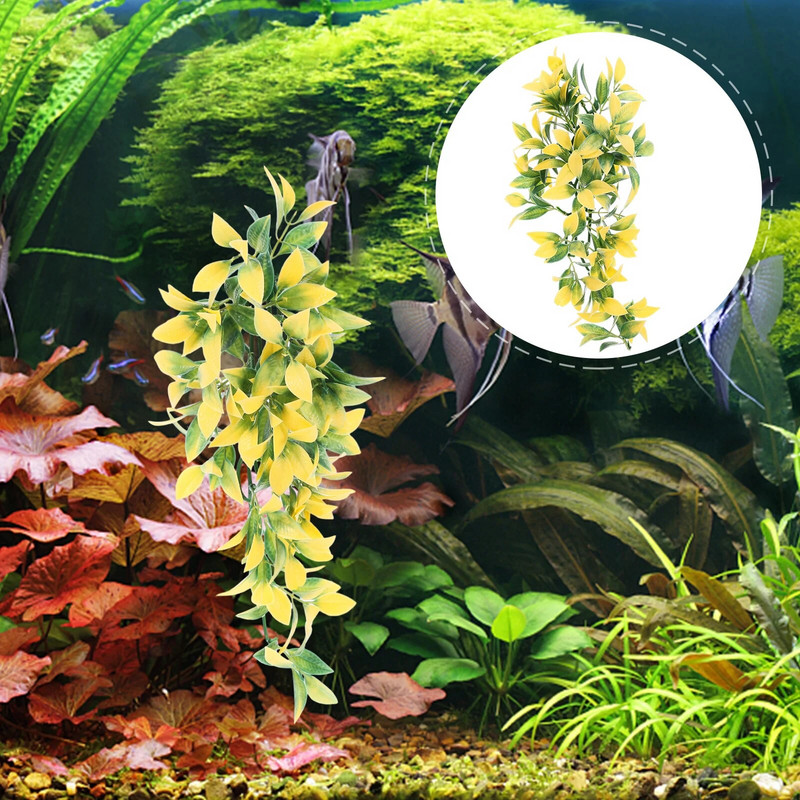 Imituotas rotango apželdinimas žuvų rezervuaro augalų vynuogynų ornamentas akvariumo dekoras modeliavimas naminių gyvūnėlių mašina sodininkystės terariumas