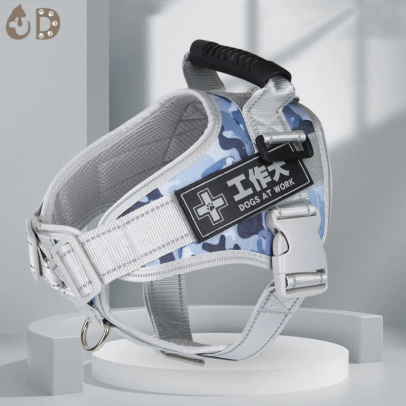 Daugiafunkcinis naminių šunų diržas Vidutinis didelis šuns šviesą atspindintis diržas Patogus kvėpuojantis liemenės krūtinės diržas šuniui