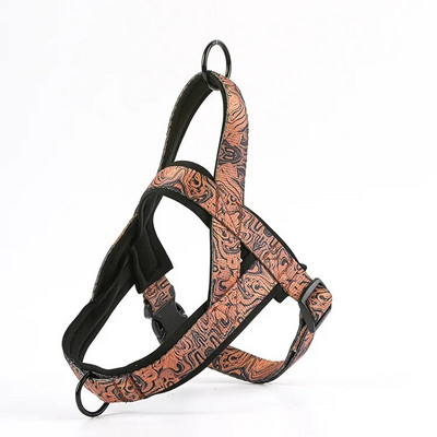 Naminių šunų ir kačių reguliuojami diržai Nailono šviesaus rašto kvėpuojantys rudi mažiems ir dideliems šunims petnešėlių liemenė naminiams gyvūnėliams S-XXL