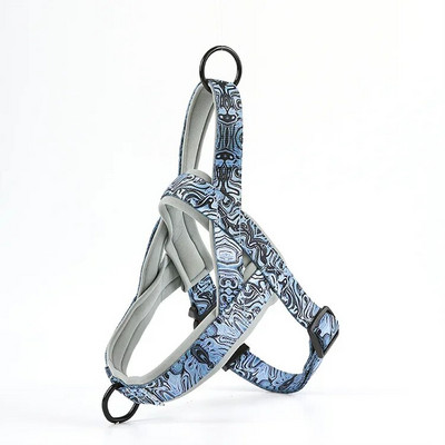 Naminių šunų ir kačių reguliuojami diržai Nailono šviesaus rašto kvėpuojantys rudi mažiems ir dideliems šunims petnešėlių liemenė naminiams gyvūnėliams S-XXL