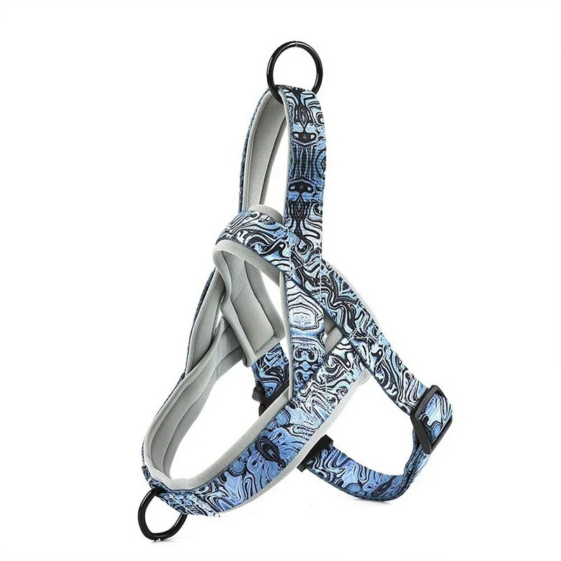 Naminių šunų ir kačių reguliuojami diržai Nailono šviesaus rašto kvėpuojantys rudi mažiems ir dideliems šunims petnešėlių liemenė naminiams gyvūnėliams S-XXL