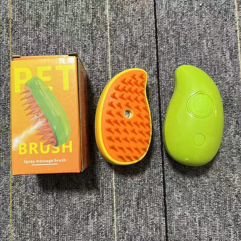 Naminių gyvūnėlių plaukų šalinimas kačių garinis šepetys masažo šukos Integruotas elektrinis vandens purškiklis Minkštas silikoninis priežiūros šepetys kačių priedai