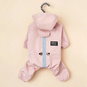 Šunų lietpaltis naminiams gyvūnėliams atsparus vėjui ir vandeniui lietaus pončo striukė su gobtuvu, šviesą atspindinčiu šuniuko keturių kojų lietaus kombinezonas mažiems šunims katėms