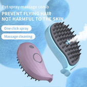 Elektrinis garinis naminių gyvūnėlių šepetys Katės garų šepetys banginio forma 3 viename šunų priežiūros šukos plaukų šalinimo šukos kačių masažo plaukų šepečiai